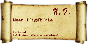 Neer Ifigénia névjegykártya